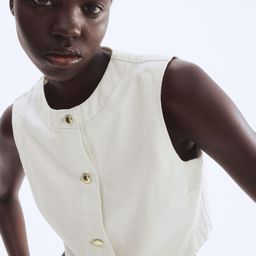 H&M Pure Cotton Denim Waistcoat-picture-15