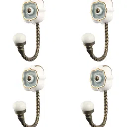 IndianShelf 4 Piece Ceramic Solid Wall Mounted Hooks Kitchen Hanger-picture-54