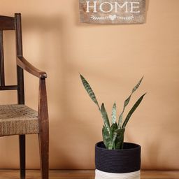 ANWYN Black & Beige Colourblocked Cotton Jute Laundry Bag-image-68