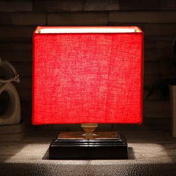 Devansh Red Wood Table Lamp With Jute Shade image 5