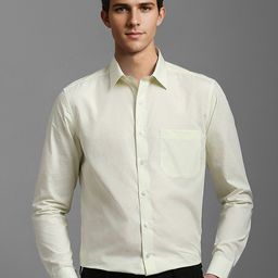 Louis Philippe Men Spread Collar Textured Cotton Slim Fit Formal Shirt-image-56