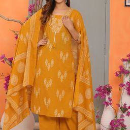Sindh Fashion Women Printed Regular Kurta with Sharara & With Dupatta-55