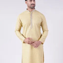 AURIK Geometric Printed Mandarin Collar Linen Straight Kurta-picture-10