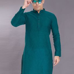 PulseIQ Men Cold-Shoulder Sleeves Kurta-image-4