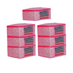 AMAK INC Pink Fabric Multi-Utility Wardrobe Organisers-picture-11