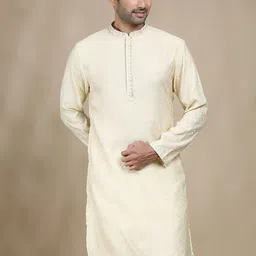 FILORI STUDIO Men Ethnic Motifs Embroidered Festive Cotton Straight Kurta-picture-19