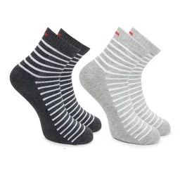 BAESD Men Pack Of 2 Striped Ankle-Length Socks-image-43