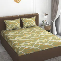 VOMZER Multicoloured 210 TC Queen Bedsheet with 2 Pillow Covers-image-26