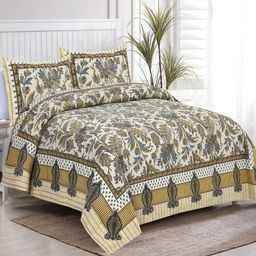 Myntra Elegant Homes Multi 220 TC Superfine Ethnic Motifs Cotton Queen Bedsheets-picture-49