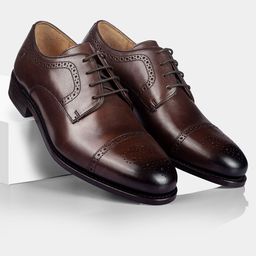 LA MARCA Men Formal Leather Lace-Up Brogues-image-28