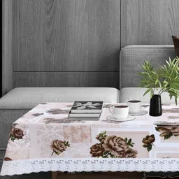 Stylista Off White Floral 2-Seater Rectangle Table Cover-29