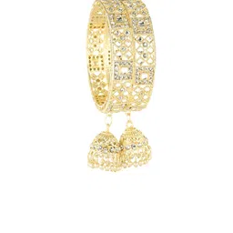 NMII Set Of 2 Gold-Plated Artificial Stone-Studded Latkan Bangles image 3