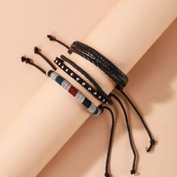 The Roadster Lifestyle Co. Set Of 3 Leather Wraparound Bracelet-image-22