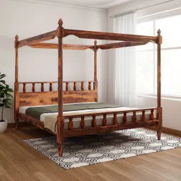 Sheesham ( Rosewood ) Jodhpur Furniture Solid Wood King Bed-image-33