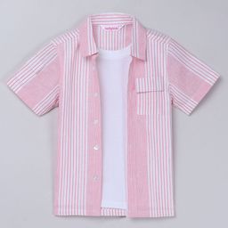 taffykids Boys Comfort Multi Stripes Opaque Striped Casual Shirt-picture-2