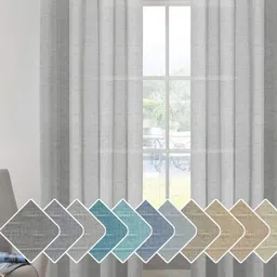 Galaxy Home Decor Grey Set of 2 Sheer Window Curtain-19