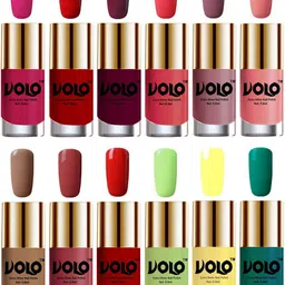 VOLO Set Of 12 Luxury Super Shine Nail Polish - 9.9 ml Each - Combo-No-172-image-81