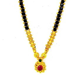 NINAMAAYRA Gold-Plated Brass Artificial Stones & Beads Mangalsutra-picture-10