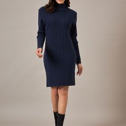 The Roadster Lifestyle Co Women Above Knee Long Sleeves Woolen Bodycon Dress-10