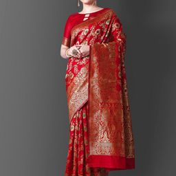 Areca Designer Woven Design Zari Pure Silk Designer Banarasi Saree-image-53