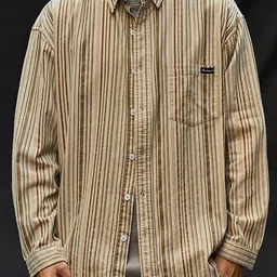 StyleCast Men Relaxed Spread Collar Vertical Striped Casual Shirt-image-30
