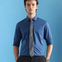 Arrow Men Slim Fit Solid Spread Collar Cotton Formal Shirt-picture-38