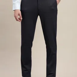 Turtle Men Textured Tailored Skinny Fit Formal Trousers-image-93