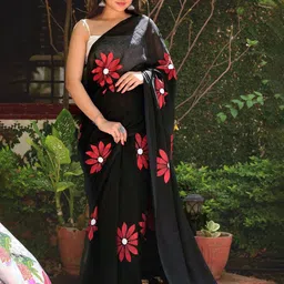 VILLAGIUS Floral Printed Pure Cotton Ready to Wear Saree-picture-19