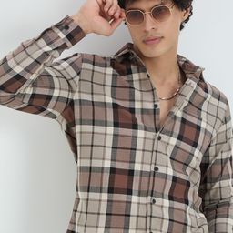VASTRADO Classic Slim Fit Checked Cotton Casual Shirt-picture-34
