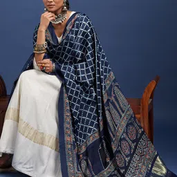 Taavi Floral Ajrakh Printed Dupatta image 5
