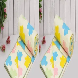 Myntra Elegant Homes Blue & Yellow Set of 2 Floral Microfiber Summer 150 GSM Single Bed Dohar-picture-12