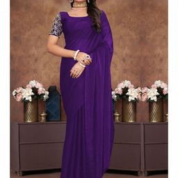 STAVA CREATION Solid Saree With Unstiched Blouse Piece-image-79