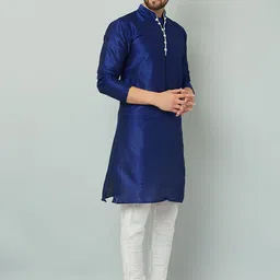 LEMONX Men Regular Pure Silk Kurta with Pyjamas image 5