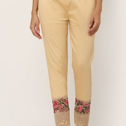 FLOREOS Women Embroidered Mid-Rise Cotton Trouser-image-77