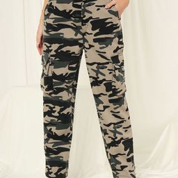 BAESD Women Camouflage Printed Original Cargos Trousers-image-19