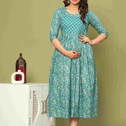 mad fury Floral Print Maternity Maxi Dress-67