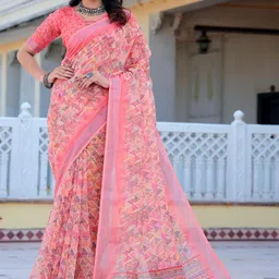 KALINI Linen Blend Khadi Saree-image-25