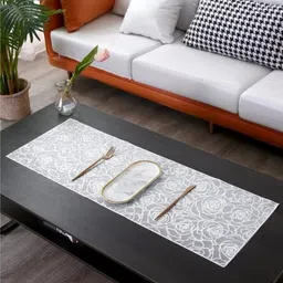 Dakshya Industries Grey & White Printed Table Runner-15
