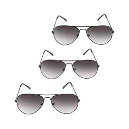 REDEX Unisex Black Lens & Black Aviator Sunglasses with-33