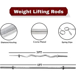 YMD Premium Rubber Plates Curl Straight Rod Home Gym Combo image 3