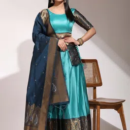 DIVASTRI Semi-Stitched Lehenga & Unstitched Blouse With Dupatta-7