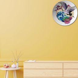 THE QUIRKY HOME White & Blue Japanese Art Printed Ceramic Premium Decorative Wall Decor-image-63