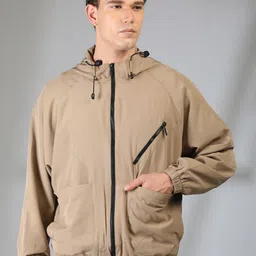 Mast & Harbour Men Hooded Solid Windcheater Tailored Jacket-picture-44