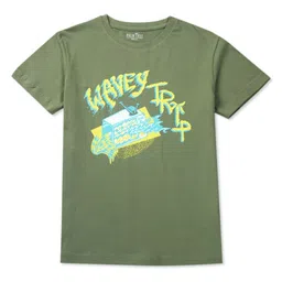 Palm Tree Boys Graphic Printed Round Neck Cotton T-Shirt-image-63