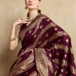 DIVASTRI Woven Design Zari Pure Silk Banarasi Saree-image-27