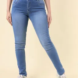 DAZORA Women Slim Fit Mid-Rise Light Fade Jeans-picture-20