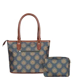 THE CLOWNFISH Printed Structured Shoulder Bag with Tasselled image 3