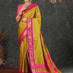 A S CREATION Ethnic Motifs Woven Design Zari Pure Silk Kanjeevaram Saree-image-83