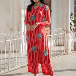 GoSriKi Women Floral Printed Regular Kurta with Palazzos-picture-49