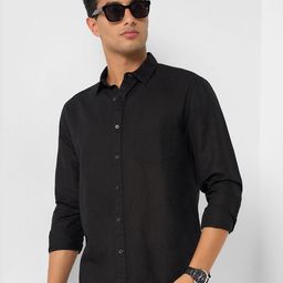 Peregrine by Pantaloons Spread Collar Linen Cotton Casual Shirt-image-16